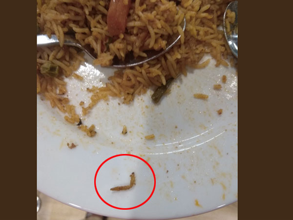 Worm found in biriyani at IKEA Hyderabad, firm to cough up Rs 11,500 as fine Worm found in biriyani at IKEA Hyderabad, firm to cough up Rs 11,500 as fine