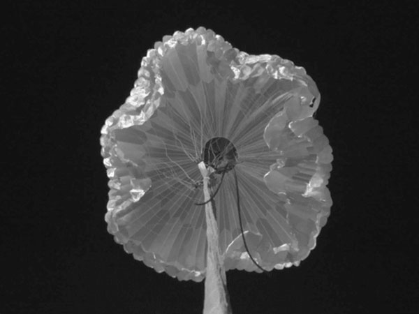 180-pound parachute billowed out: