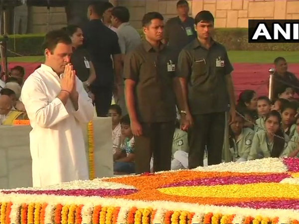 Congress president Rahul Gandhi pays tribute to Bapu