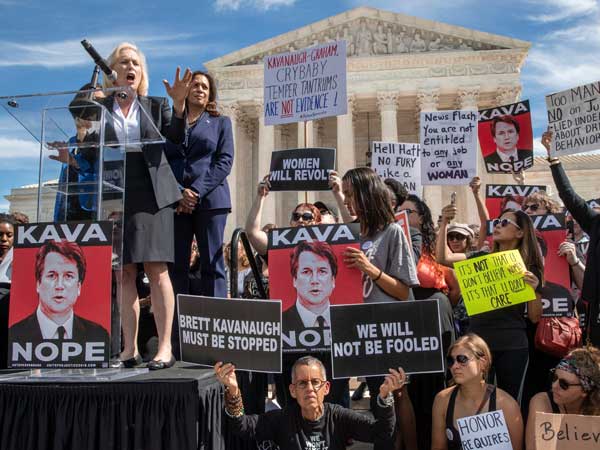 Senator Kirsten Gillibrand and Senator Kamala Harris speaking against Kavanaugh