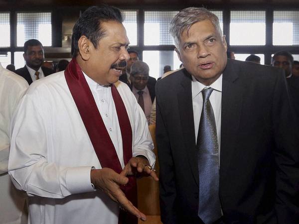 File image of Mahinda Rajapaksa with Ranil Wickremesinghe File image of Mahinda Rajapaksa with Ranil Wickremesinghe