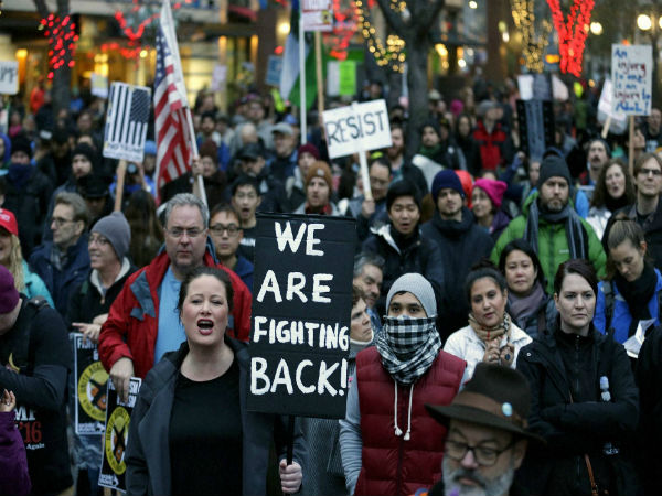 Protesters against Trump Protesters against Trump