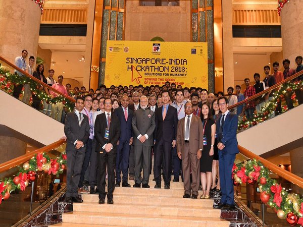 PM Modi at the first ever Singapore-India Hackathon PM Modi at the first ever Singapore-India Hackathon