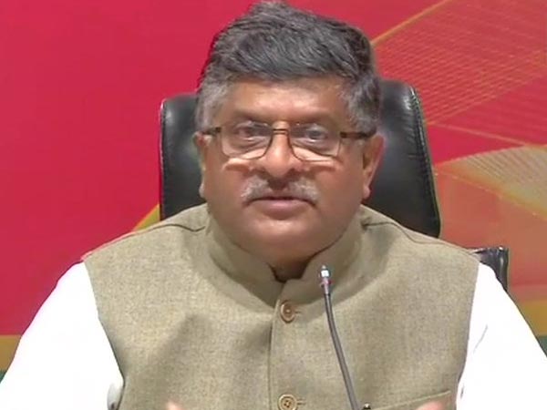 Union minister Ravi Shankar Prasad