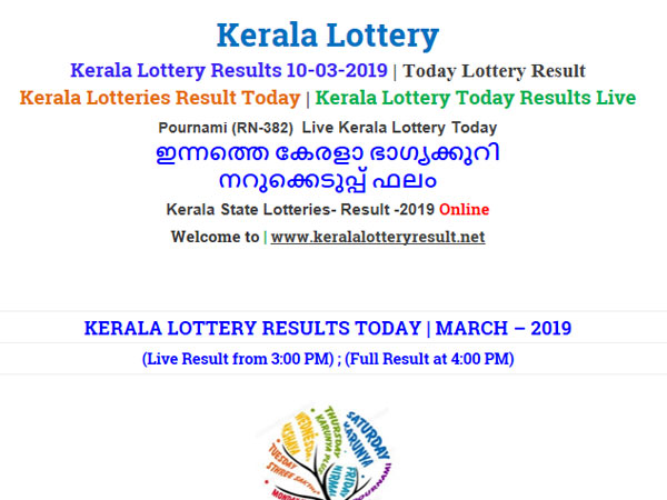Kerala Lottery Result Today: Pournami RN-382 Today lottery result LIVE, now Kerala Lottery Result Today: Pournami RN-382 Today lottery result LIVE, now