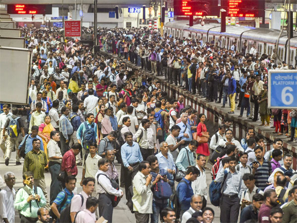 A view of the crowd of commuters at Chhatrapati Shivaji Maharaj Terminus on World Population Day. PTI file photo A view of the crowd of commuters at Chhatrapati Shivaji Maharaj Terminus on World Population Day. PTI file photo