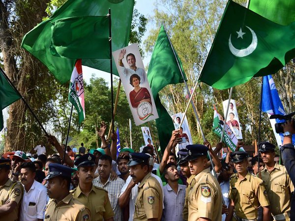 Indian Union Muslim League supporters in Wayanad