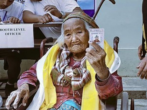 Centenarian voter in Sikkim