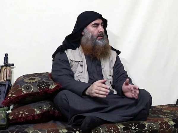 This image made from video posted on a militant website on Monday, April 29, 2019, purports to show the leader of the Islamic State group, Abu Bakr al-Baghdadi, being interviewed by his groups Al-Furqan media outlet. Al-Bagdadi acknowledged in his first video since June 2014 that IS lost the war in the eastern Syrian village of Baghouz that was captured last month by the Kurdish-led Syrian Democratic Forces. This image made from video posted on a militant website on Monday, April 29, 2019, purports to show the leader of the Islamic State group, Abu Bakr al-Baghdadi, being interviewed by his groups Al-Furqan media outlet. Al-Bagdadi acknowledged in his first video since June 2014 that IS lost the war in the eastern Syrian village of Baghouz that was captured last month by the Kurdish-led Syrian Democratic Forces.
