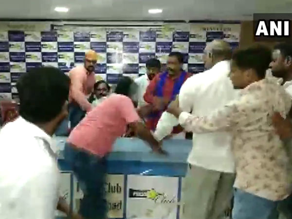 Watch the video of Dalit body president being attacked at Press club in Hyderabad Watch the video of Dalit body president being attacked at Press club in Hyderabad