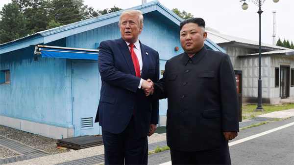 President Donald Trump meets with North Korean leader Kim Jong Un at the border village of Panmunjom in the Demilitarized Zone, South Korea President Donald Trump meets with North Korean leader Kim Jong Un at the border village of Panmunjom in the Demilitarized Zone, South Korea