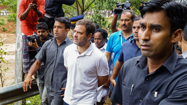 Rahul Gandhi visits a flood affected region of Wayanad district Rahul Gandhi visits a flood affected region of Wayanad district