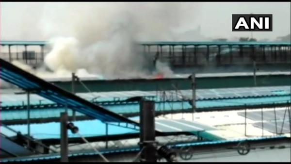 ANI Image of Massive fire breaks out in rear power car of Chandigarh-Kochuveli Express at platform ANI Image of Massive fire breaks out in rear power car of Chandigarh-Kochuveli Express at platform