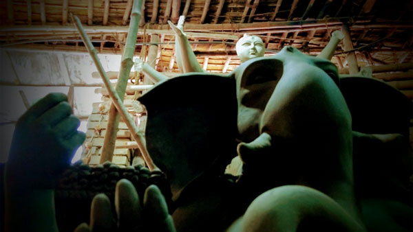 Idol of Goddess Durga making on progress