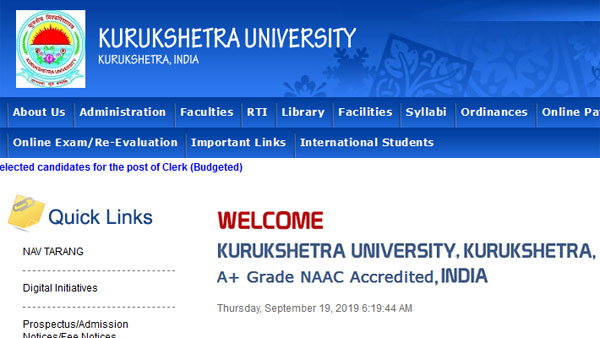 Direct links to check KUK Result 2019 Direct links to check KUK Result 2019