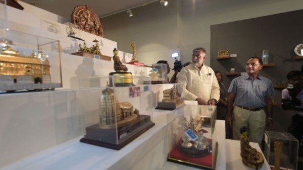 Prahlad Singh Patel at an exhibition of gifts presented in the last six months to Prime Minister Narendra Modi