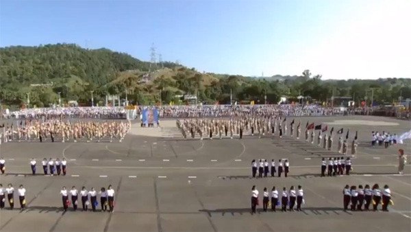 Flower petals showered at 'Statue of Unity' Flower petals showered at 'Statue of Unity'