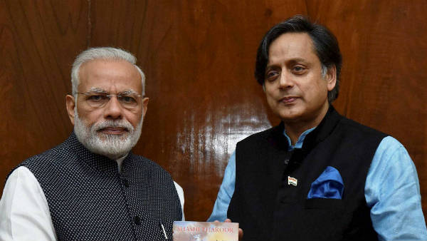 Narendra Modi and Shashi Tharoor Narendra Modi and Shashi Tharoor