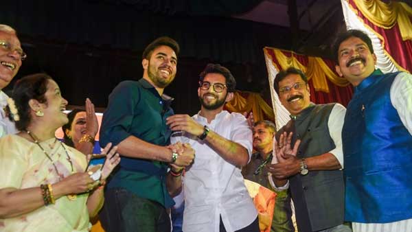 Yuva Sena Chief Aaditya Thackeray with brother Tejas