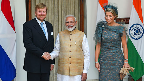 PM Modi greeting to the Dutch King and Queen PM Modi greeting to the Dutch King and Queen