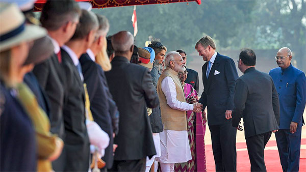 PM Modi welcomes the Dutch Kind and Queen PM Modi welcomes the Dutch Kind and Queen