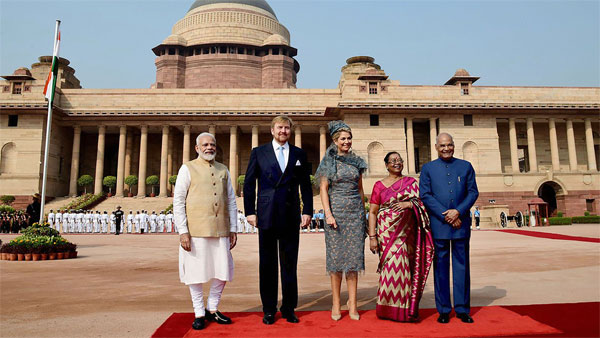 Dutch King and Queen with President Ram Nath Kovind and Prime Minister Narendra Modi Dutch King and Queen with President Ram Nath Kovind and Prime Minister Narendra Modi