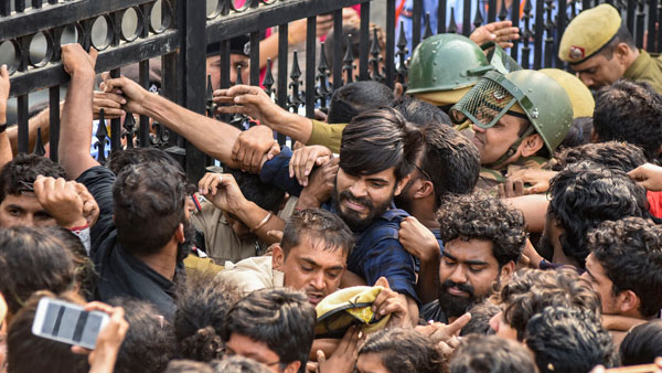 Protesting JNU students Protesting JNU students