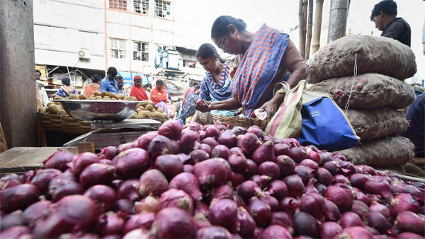Women purchase onions at a wholesale market Women purchase onions at a wholesale market