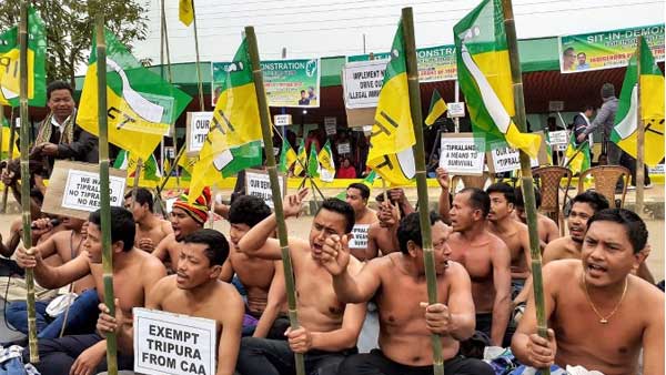 IPFI leaders stages bare-body protest in West Tripura: