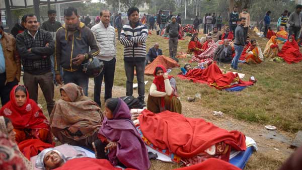 Patients being evacuated after a fire broke out in an ESIC hospital in Noida Sector-24 Patients being evacuated after a fire broke out in an ESIC hospital in Noida Sector-24