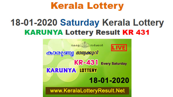 Kerala Karunya KR-431 Lottery results LIVE Kerala Karunya KR-431 Lottery results LIVE