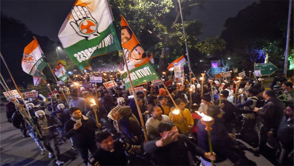 Students in Hyderabad protest against the JNU campus violence