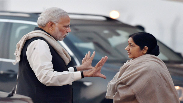 File photo of Narendra Modi and Sushma Swaraj File photo of Narendra Modi and Sushma Swaraj