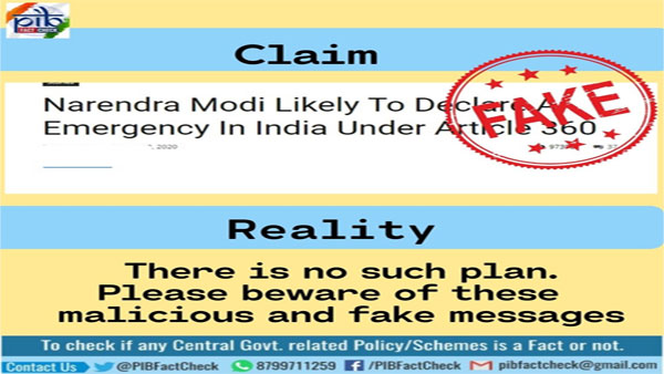 Article claiming Modi will declare financial emergency in India is fake Article claiming Modi will declare financial emergency in India is fake
