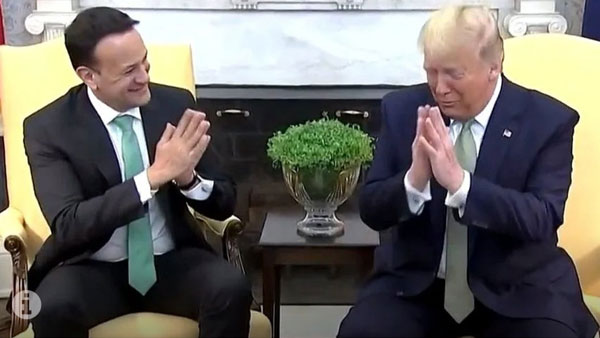 Trump, Varadkar greet each other with 'Namaste' Trump, Varadkar greet each other with 'Namaste'