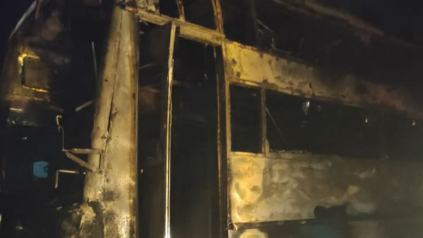 Five charred to death as private bus catches fire in Karnatakas Chitradurga Five charred to death as private bus catches fire in Karnatakas Chitradurga
