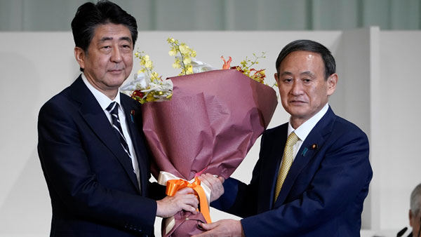 Yoshihide Suga elected leader of Japans ruling party, headed for premiership Yoshihide Suga elected leader of Japans ruling party, headed for premiership