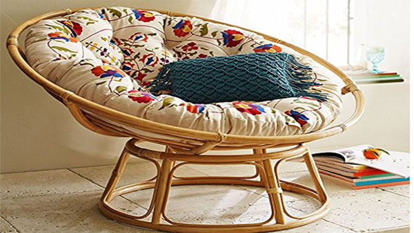 Crafted cane chair with cushion Crafted cane chair with cushion