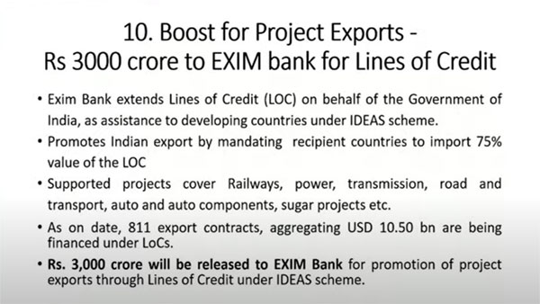 Boost for project exports: