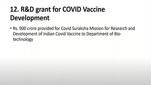 R&D grant for COVID vaccine development: