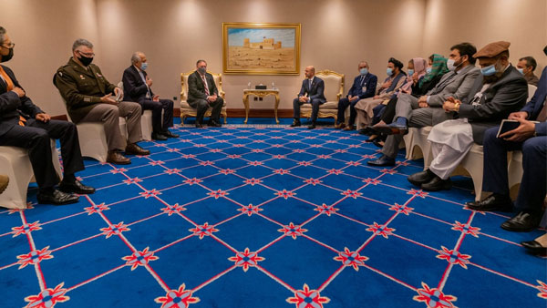 At Doha, Pompeo meets, Afghan, Taliban negotiators At Doha, Pompeo meets, Afghan, Taliban negotiators