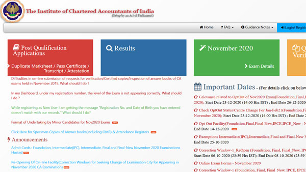 ICAI CA January 2021 Exam: Change exam centre by December 26 ICAI CA January 2021 Exam: Change exam centre by December 26