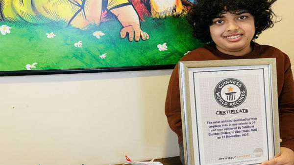 12-year-old Indian in Guinness World Record for identifying most aeroplane tails in UAE 12-year-old Indian in Guinness World Record for identifying most aeroplane tails in UAE