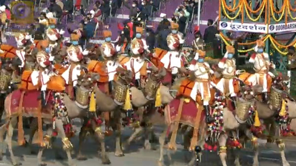 Camel contingent of BSF at Rajpath on Republic Day