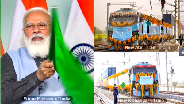 PM Modi dedicates New Rewari, New Madar section of Western Dedicated Freight Corridor to the Nation PM Modi dedicates New Rewari, New Madar section of Western Dedicated Freight Corridor to the Nation