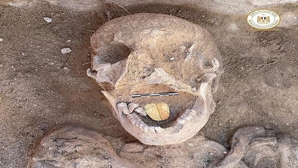 Gold-tongued mummy found at 2,000-year-old burial site in Egypt