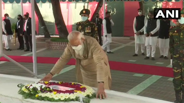 PM visits mausoleum of 'Bangabandhu' Sheikh Mujibur Rahman, pays floral tributes PM visits mausoleum of 'Bangabandhu' Sheikh Mujibur Rahman, pays floral tributes