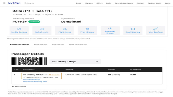 Booking complete Booking complete