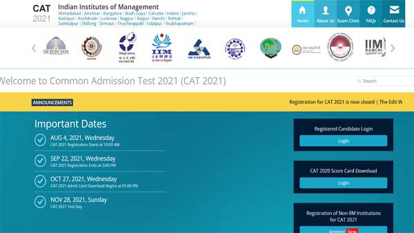 IIM CAT Admit Card 2021 to be released at 5 pm IIM CAT Admit Card 2021 to be released at 5 pm