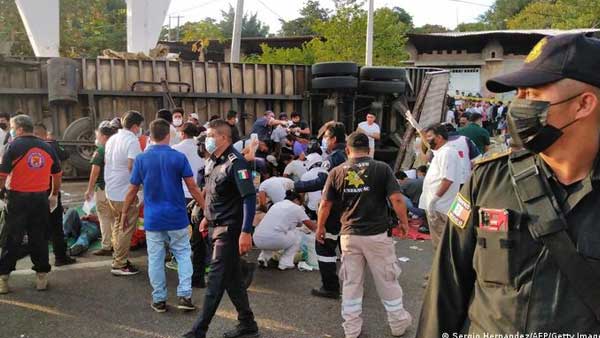 Mexico: 53 migrants killed when truck overturns Mexico: 53 migrants killed when truck overturns
